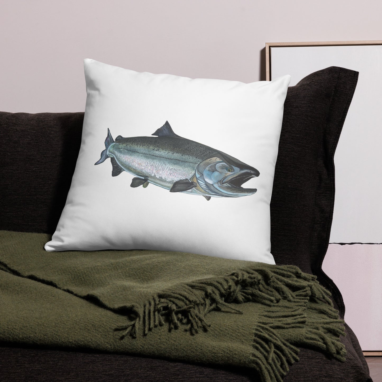 Chinook Salmon Throw Pillow