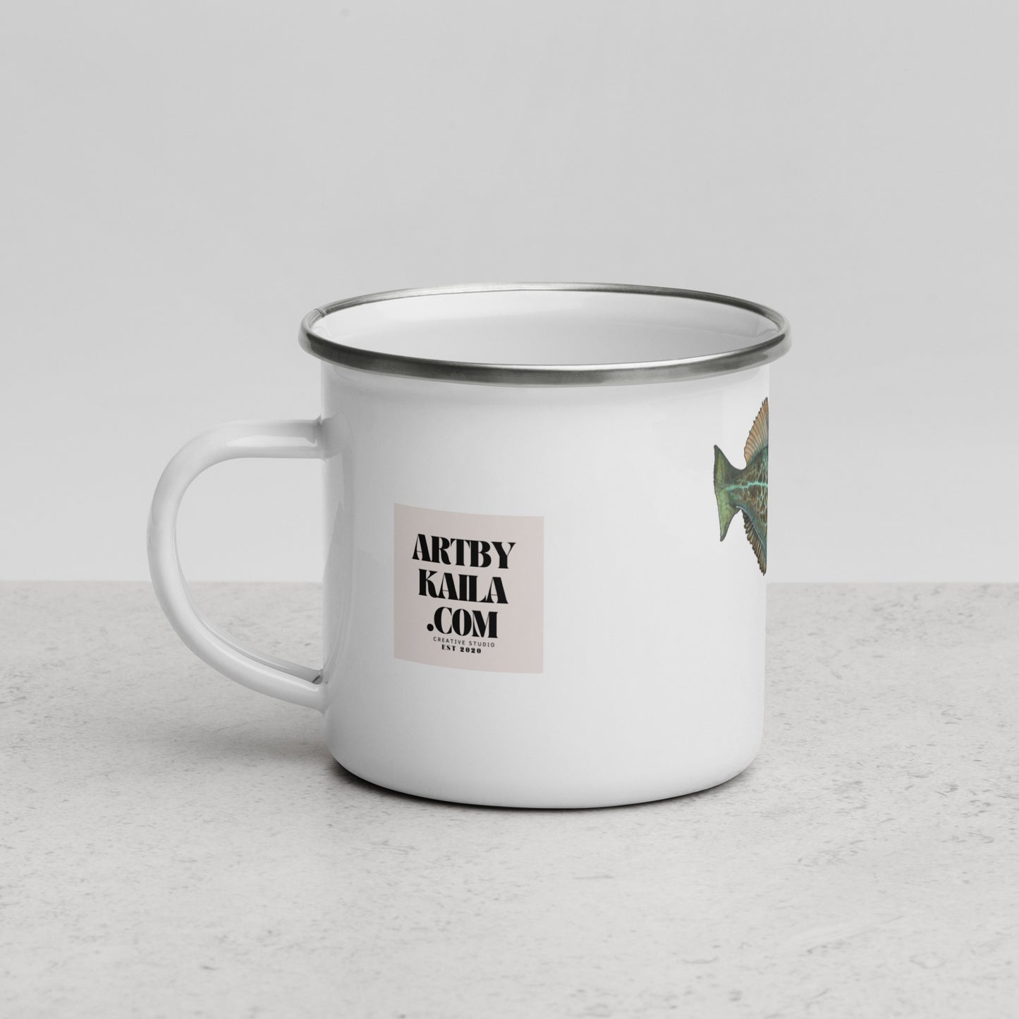 Lingcod Enamel Camp Mug