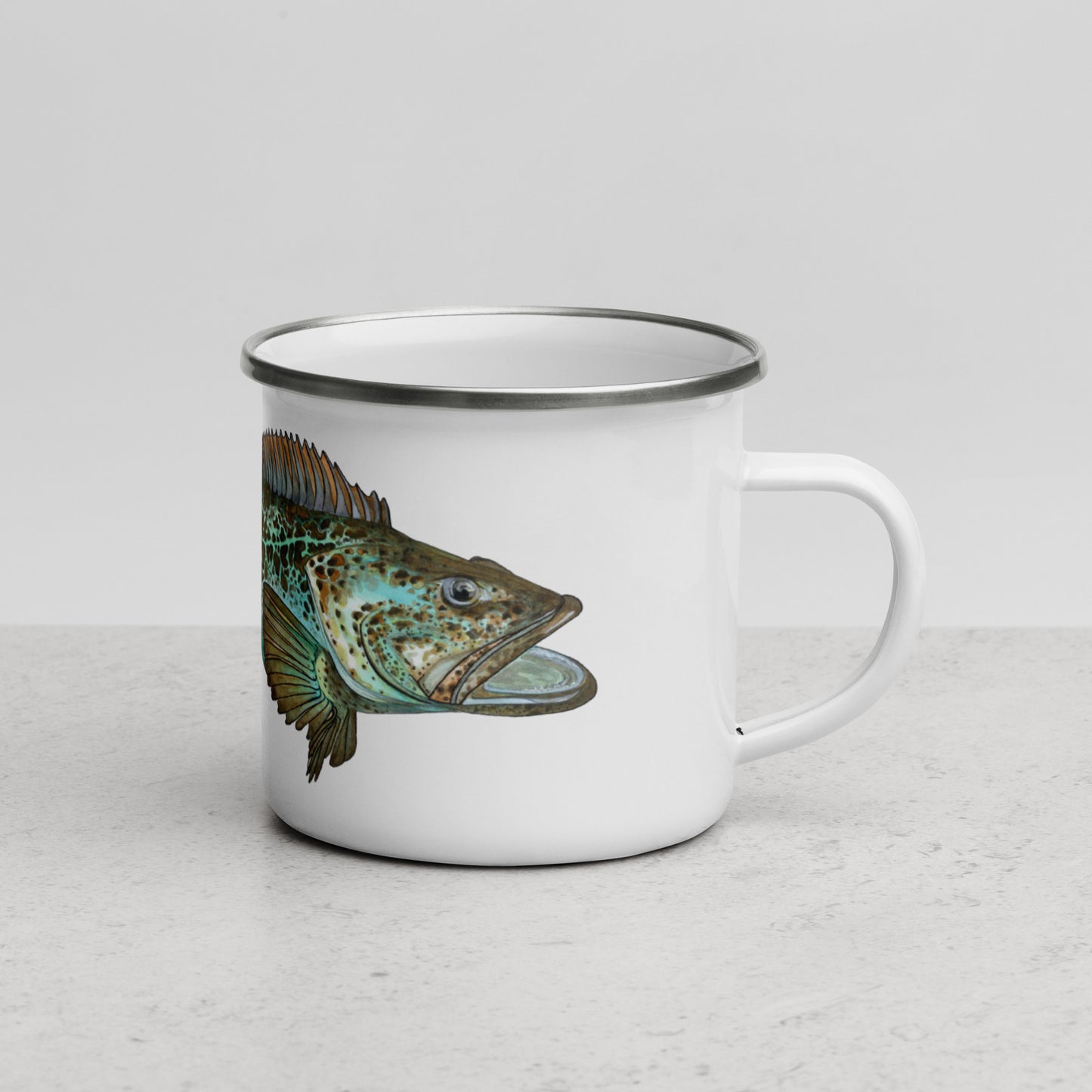 Lingcod Enamel Camp Mug